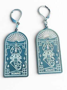 🆕 Scorpio Zodiac Laser Etched Earrings